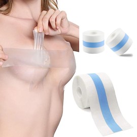 Boob Tape Clear Boobytape for Breast Lift Tape Transparent Self Adhesive Bra Tape Push Up Invisible Athletic Tape (1 roll(5cm x 5m))