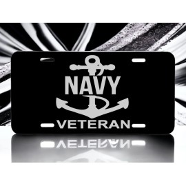 Unbranded Navy Veteran!  Laser Engraved Front License Plate! Looks great on a car or truck