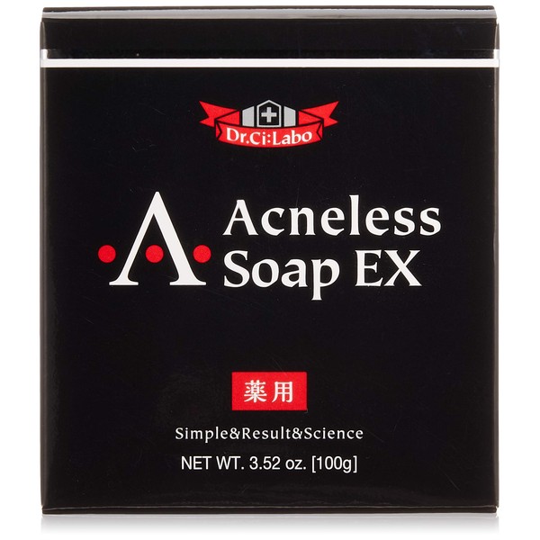 Dr. Ci:Labo Medicated Acneles Soap EX Acne Prevention Soap, Adult Acne, Standard Weight: 3.5 oz (100 g), 1 Month Supply