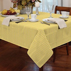 Classic Home Store Alan Symonds Tablecloths Gingham Tablecloth Yellow 60 x 90