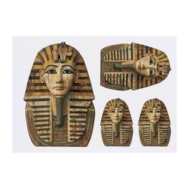 4 x 'Egyptian Pharaoh Front View' Temporary Tattoos - Water Resistant, Skin-Safe, Non-Toxic Transfers, Mixed Sizes (TO00080558)