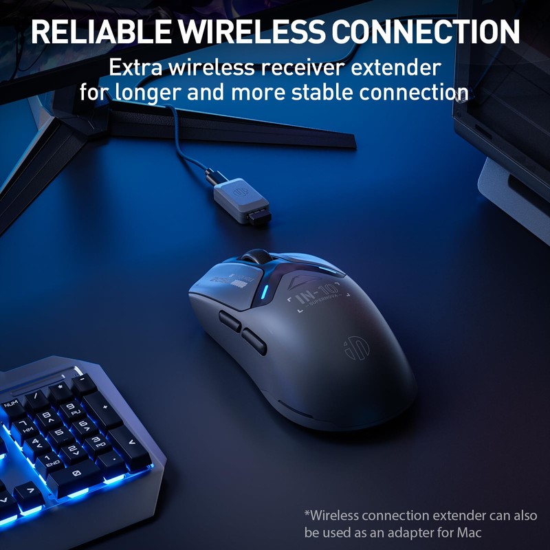 INPHIC IN10P Wireless Gaming Mouse, Tri-Mode 2.4G/ USB-C Wired/Bluetooth PC