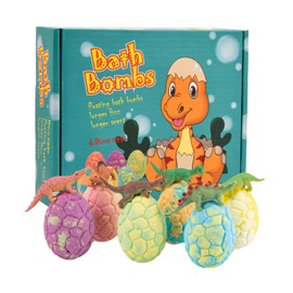 Culinavog Pack of 6 Dinosaur Bath Bombs for Children, Bath Bombs with Surprise, Natural Bath Bombs Bath Bombs Foam Bath for Boys and Girls Bath Bombs Christmas Children's Day Birthday Gift