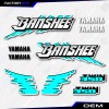 Yamaha Banshee Decals Cyan Retro Graphics Kit fits 1991-93 Yamaha