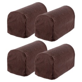 uxcell Stretch Armrest Covers Armchair Anti-Slip for Chairs Sofas Couch Arm Covers Recliner Sofa Dark Brown 4 Pcs
