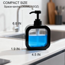 10oz Soap Dispenser, Plastic Leak-Proof, Refillable