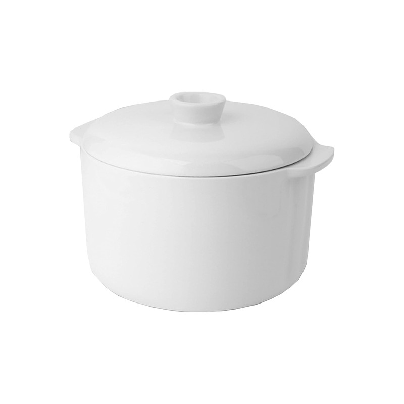 TAYAMA 1 Qt. White Mini Ceramic Stew Cooker with Pre-Settings