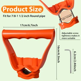 Labor-Saving Handle Tool for Snow Shovels Ergonomic Back-Saving Attachment for Garden Tools Universal Weed Eater Handle Replacement for Snow Shovels, Rakes, Lawn Trimmers, Orange
