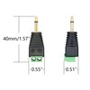 5Pcs 3.5mm Audio Terminal Block Connector, Gold Plated TS 2