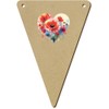 Azeeda 5 x 140mm 'Red Poppy Heart' Bunting Pennants/Flags (BN00084079)