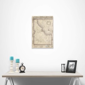 Push Pin Idaho Map Board - With Push Pins to Mark Idaho Travels - Handmade in Ohio, USA - Design: Rustic Vintage