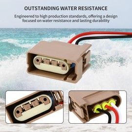 2-Pack Turn Signal Socket Pigtail Connector with Wire Harness Compatible with Ford F-150 F-250 Focus Mustang Lincoln MKZ Navigator Mercury 2003-2019, Replace YF1Z13411CA