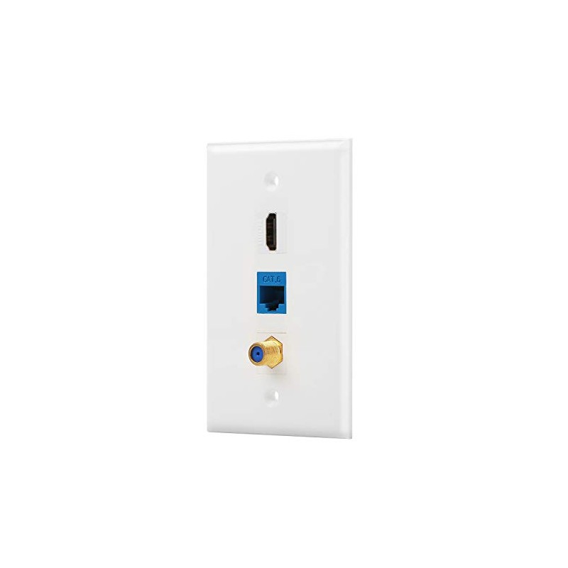 IBL- 3 Port Wall Plate with Coaxial TV Cable F