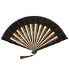 Hanakanzashi Men's Silk Hand Fan, For Gentlemen, With Fan Holder,
