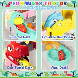 Bath Toys for Kids 3-5 Water Table Toys for Toddlers 1-3 Dinosaur Bathtub Building Tracks Slide for Boys Girls Suction Cup Baby Bath for Kids Age 2 3 4 5 6 7 8 Birthday Gift