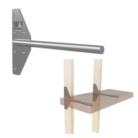 Walnut Wood Works Strongest Floating Shelf Bracket, 200 LB Weight Capacity, Supports Wall Mounted Floating Shelves of Any Length, 3/4 Inch Industrial Steel Support Rods