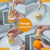 SAMEBUTECO Bamboo Dish Brushes Sets 4 Tools in One Kitchen