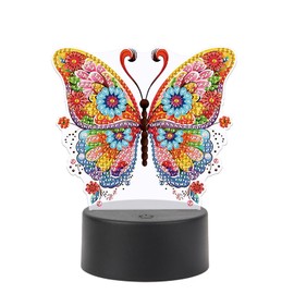 SHEGZHUC Diamond Painting Bedside Lamp Touch Butterfly Colourful LED Table Lamp Night Light Socket USB LED Lamp Mosaic Diamond Painting Art Gift Ornaments Table Room Decoration