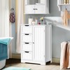 Topeakmart Bathroom Storage Cabinet Freestanding Floor Cabinet with 4 Drawers