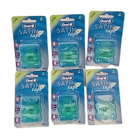 Oral-B LOT OF 6 • Oral-B Complete SATIN Tape Dental Floss MINT Flavor  1 Count - 27 Yd
