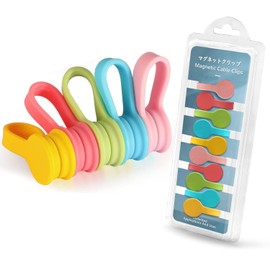 Xuuza Magnetic Ties For Cords, Cute Cord Ties Candy Color Twist Ties Cable Organizers For USB Charging Wires, Earphone, Video Game Cables, Storage Or Travel (10-Pack)