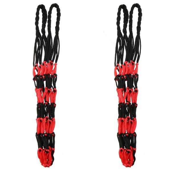 ZZHXSM 2PCS Black and Red Multifunctional Solid Polyester Nylon Rope