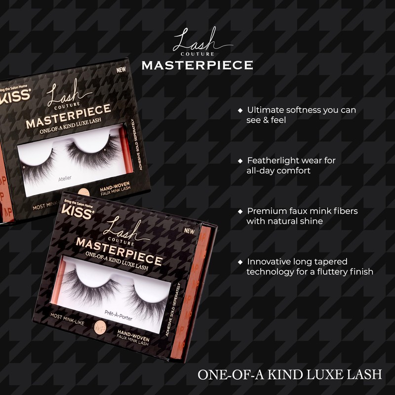 KISS Lash Couture Masterpiece Hand-Woven Faux Mink False Eyelashes, Style
