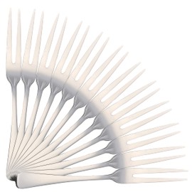 12 Serving Forks, Fruit Forks, 15 x 1.35 cm, High-Gloss Polished Stainless Steel 18/0