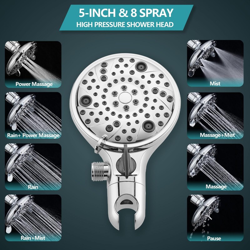 Replacement 5" Dual Shower Combo Faucet Tub Trim Kit for
