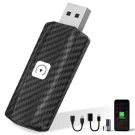 MSXTTLY Carplay Wireless Adapter U2C-AIR 2.0 for Car with Carplay and iOS 10+, 2024 Wireless Small Apple Carplay Stick, Car Play Dongle, Direct Plug & Play, 5GHz Wi-Fi USB C/A, Black