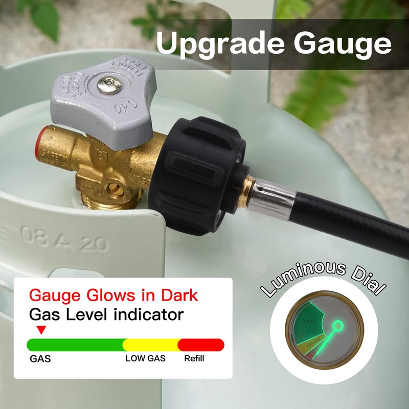 Propane Refill Adapter for 1 lb. Tanks,3 FT Propane Tank