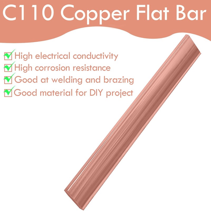 Copper Flat Bar Copper Bars 1/8" x 2" C110 Copper