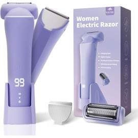 Krofaue Electric Razor for Women, Painless Bikini Trimmer, IPX6