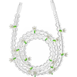 USB C  66W USB C to USB C   3.3FT Cute Beaded for  Charger Cord Type C Charger Fast  USB C Charger Cord for  16 Pro 15 Plus Max  S24 S23 Colorful - Color: White