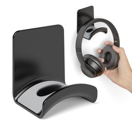 Liboer Headphone Wall Mount Mini Headphone Hook Holder with Strong Adhesive Headset Stand Headphone Holder-Wall Mount