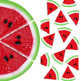 WILLBOND 12 Pieces Fake Watermelon Artificial Watermelon Slices Realistic Fruit Model Lifelike Simulation Watermelon for Summer Kitchen Party Decorations Photography Props Ornament (Red)