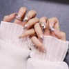 Nude Powder Nail Tips 3D Small Floral Pattern 24pcs French