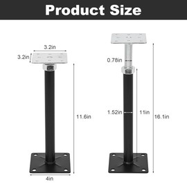 House Jacks for Leveling, 8 PCS Basement Jacks Adjustable, Floor Joist Jacks, 11.6" to 16.1" Adjustable Height Range, Mini Screw Jack for Lifting, 5000lb Load Capacity