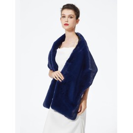 BEAUTELICATE Women Faux Fur Shawl for Wedding Wrap Shrug Bridal Stole Winter Cover Up Bridesmaids