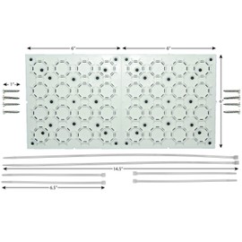 Universal, Adjustable Mounting Bracket Kit with Cable Organizer for Flat Panel TV, Under Desk Wire Management, Hiding Cords & More | (2, White)