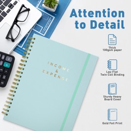 S&O Income and Expense Tracker Notebook for Better Money Management - Bookkeeping Record Book - Income and Expense Log Book Small Business - Ledger Books for Bookkeeping - 104 Pages, 8.4” x 11.2”