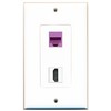 RiteAV 1 Port HDMI 1 Port Cat6 Ethernet Purple Wall