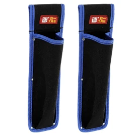HARFINGTON 2pcs Welding Rod Pouch 14.57" x 3.94" x 10.24" Canvas Welding Rod Bag Leather Electrode Holder with Waist Belt Rivet Reinforcement for Storage Welding Tools, Black Blue
