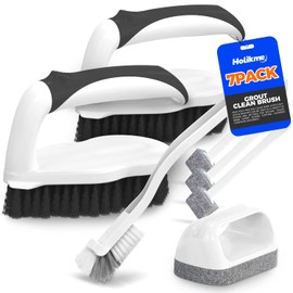 Holikme - Juego de cepillos para limpieza profunda, esponjas con punta raspadora para paredes de piscina, baño, lechada, suelo, bañera, ducha y superf