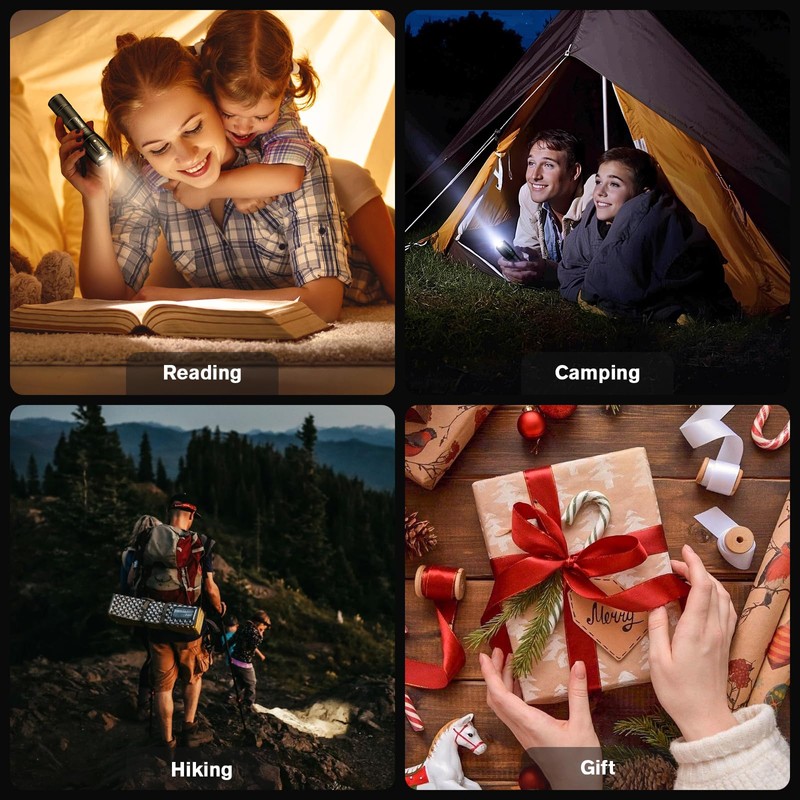 RECHOO LED Flashlight 2 Pack, Tactical Flashlights High Lumens with