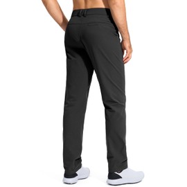 Pudolla Men's Golf Pants Stretch Classic Fit Work Dress Pants 34 Lightweight Quick Dry Casual Slacks Trousers with Pockets(Black 34Wx34L)