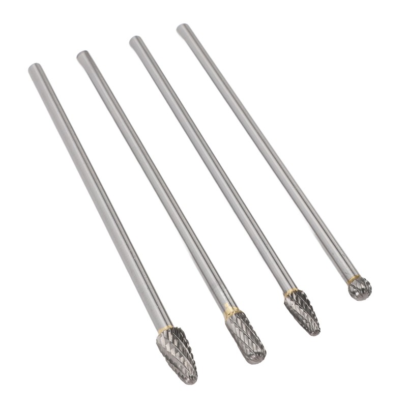 4pcs 6mm Tungsten Steel Carbide Rotary Burr Set Fits Rotary