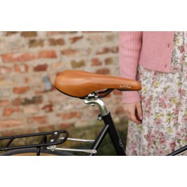 Gusti Regina S. Genuine Leather Saddle for Women Saddle Bicycle Trekking Bike City Bike Brown
