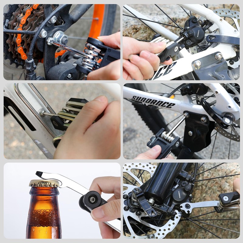 Wothfav Bicycle Tool, 23-in-1 Bicycle Tool Set, Removable, Foldable Multifunctional