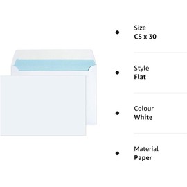 Premium Quality Office C5/A5 White Mailing Envelopes 80 GSM Peel & Seal Wallet Envelopes Peal & Seal Envelopes for Posting mailing Home Office and Ecommerce Etc
